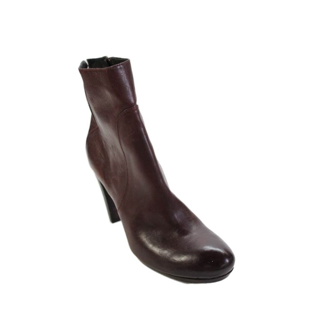 Alberto Fermani Women's Pointed Toe Leather Ankle Boots Burgundy Size 41